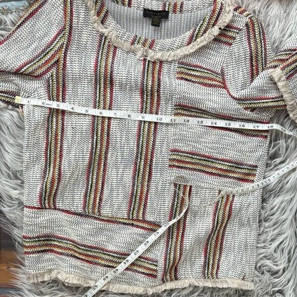 Anthro Current Air Woven Fringe Short Sleeve Top - Picture 6 of 11